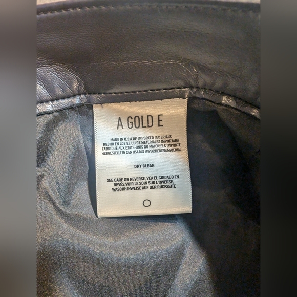 Agolde Recycled Leather Pants Womens 29 90s Pinch High Waist Charcoal Grey - Picture 7 of 11